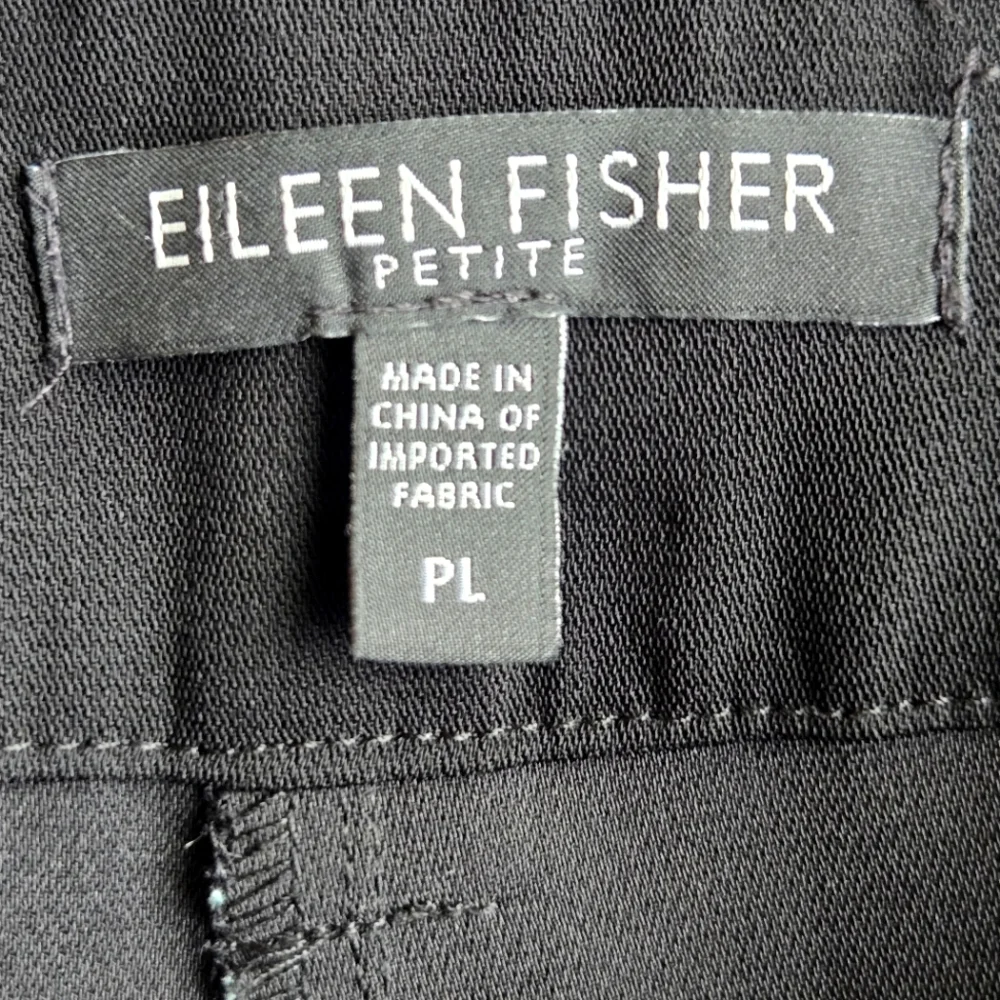 Eileen Fisher Petite Black Dress Pants, Straight-Leg, Zip Front, 4 Pockets 78121 - Picture 6 of 8